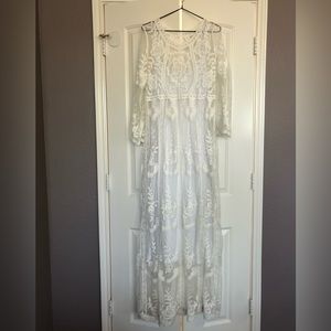 Maternity gown - floral lace maxi dress